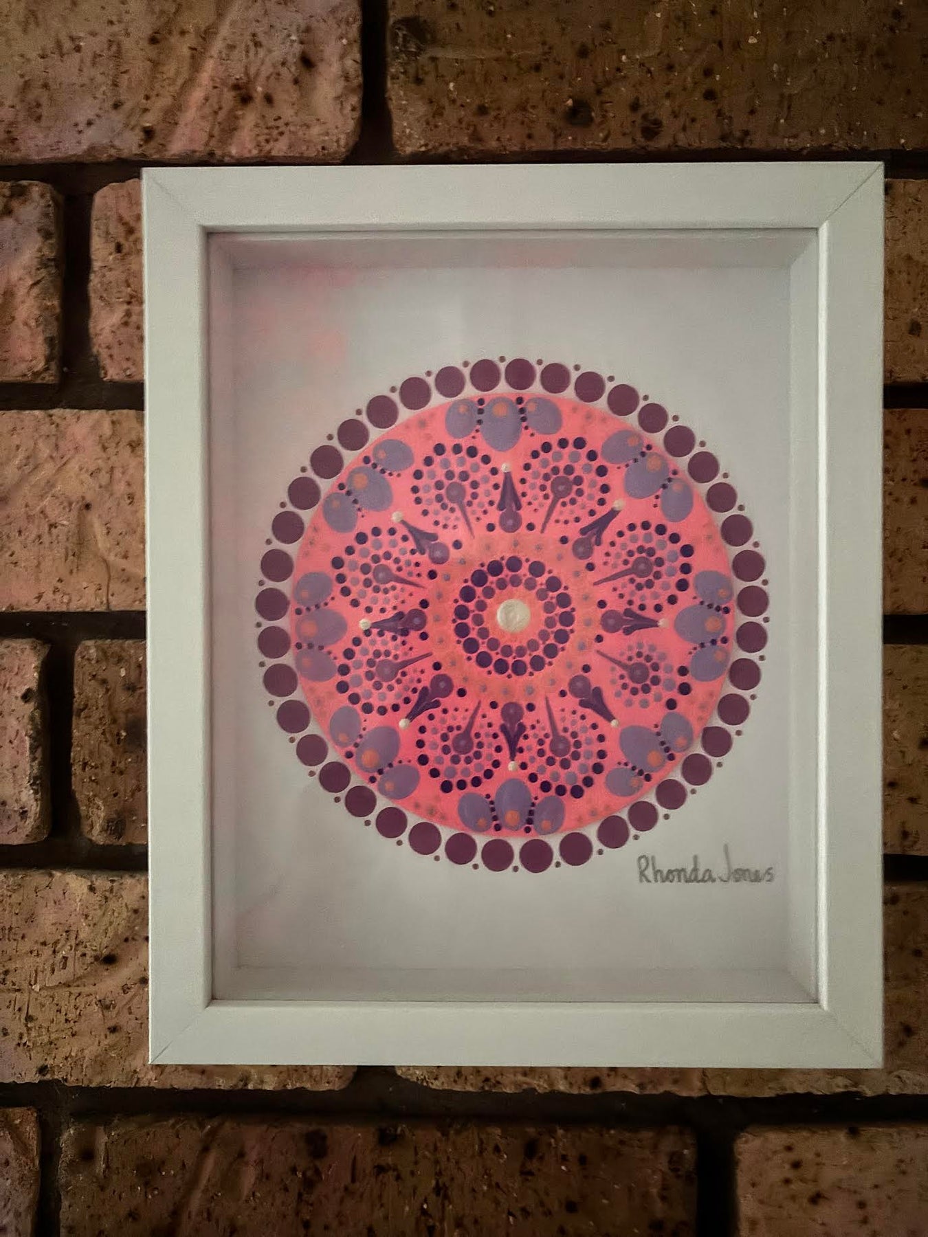 Pretty in Pink Acrylic Hand-dotted Mandala