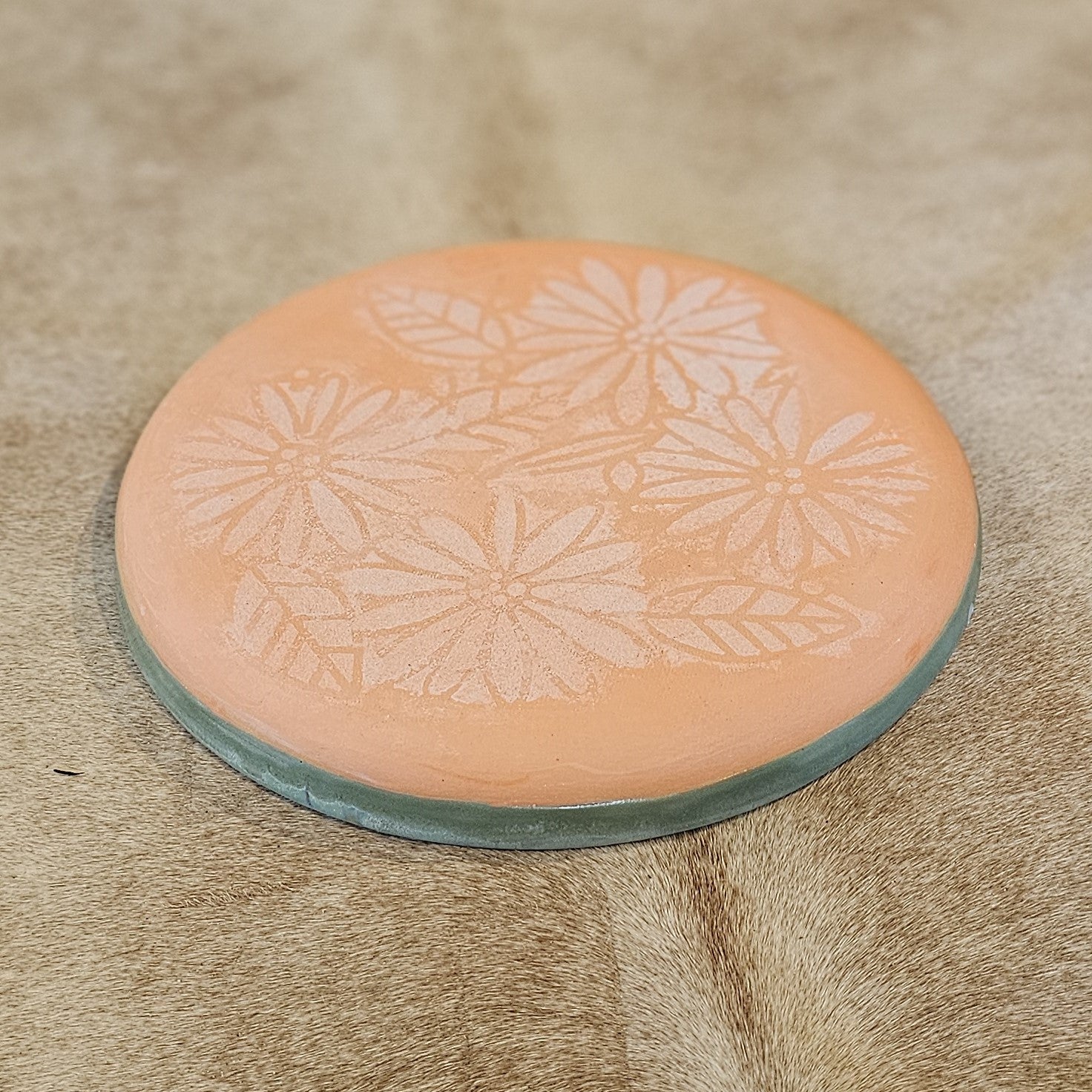 Echinacea Flower Platter (hand painted)