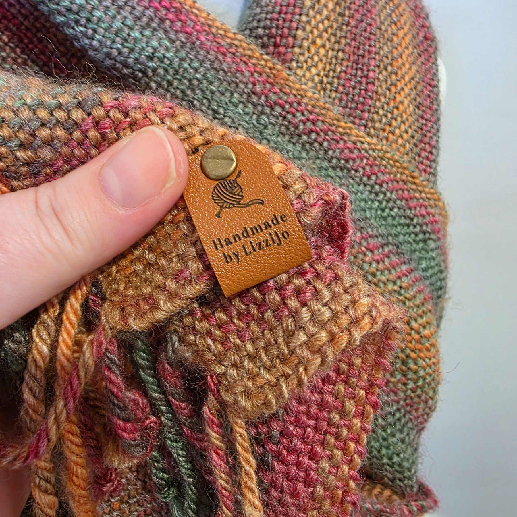 100% wool Handwoven Rainbow Scarf