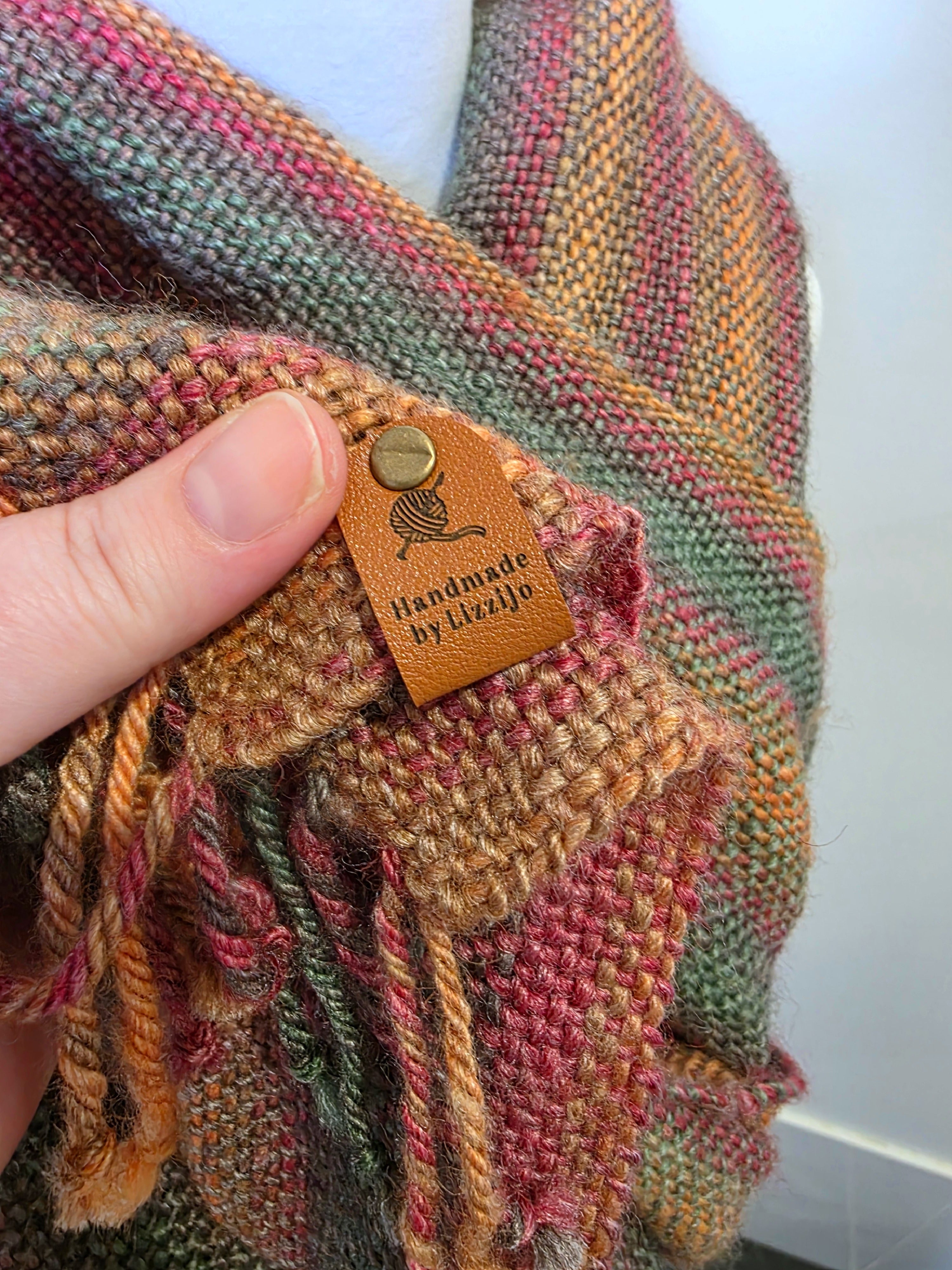 100% wool Handwoven Rainbow Scarf