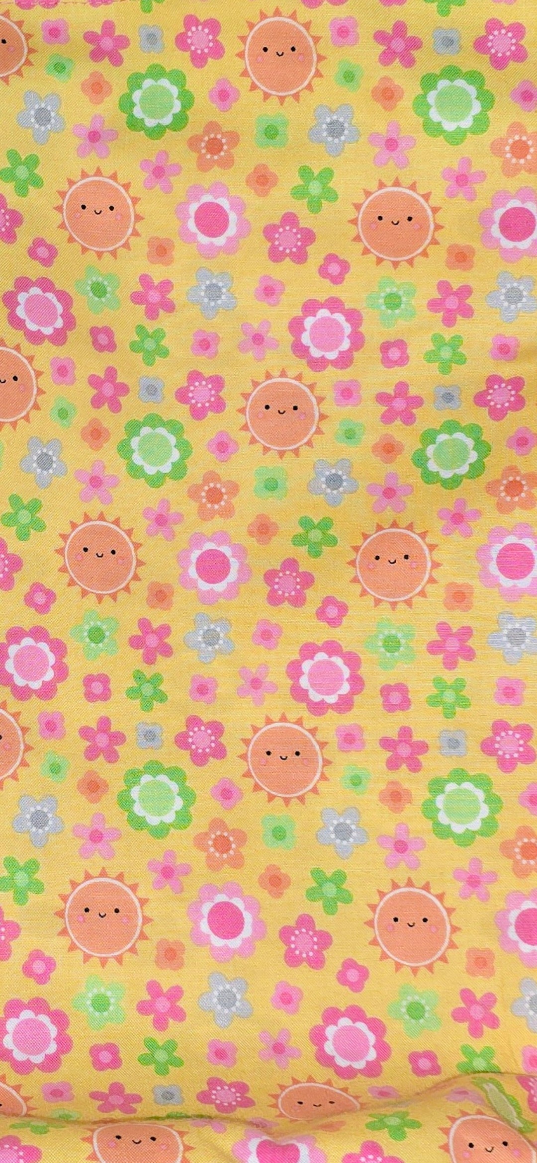 Handmade | Sunshine flowers | Drawstring | Library Bag |