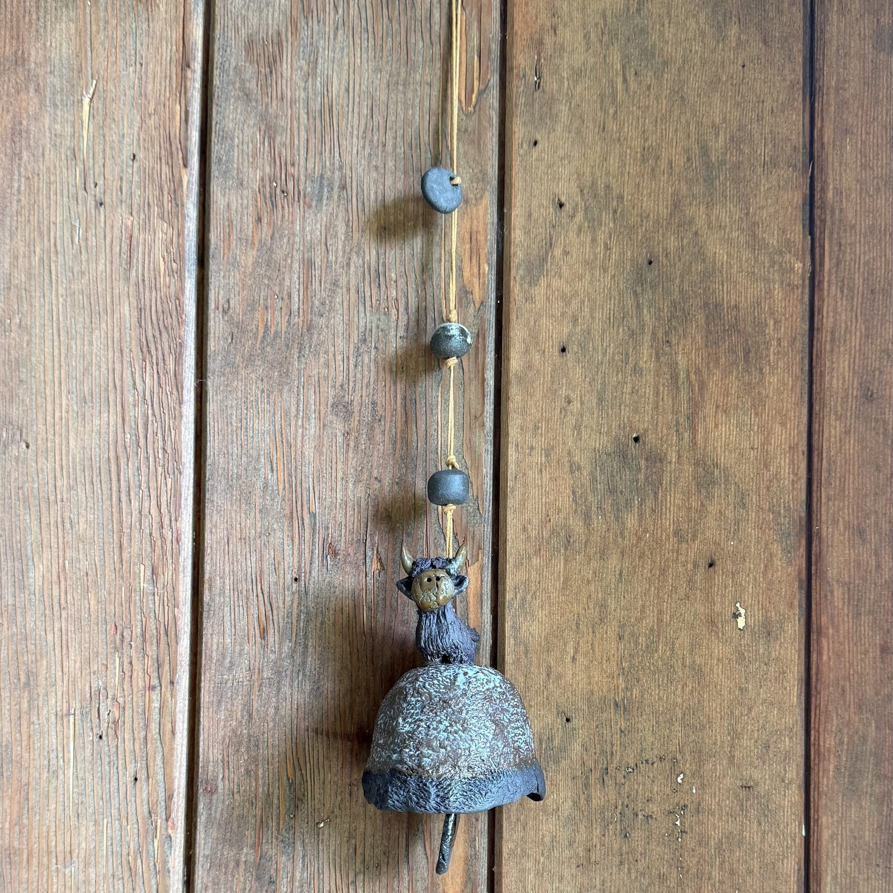 Handmade ceramic bell with Highland cow