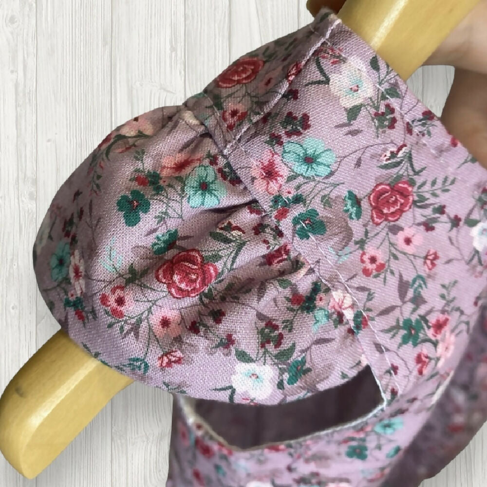 SIZE 1 - Dusty Mauve Tiny Flowers Tea Party Romper