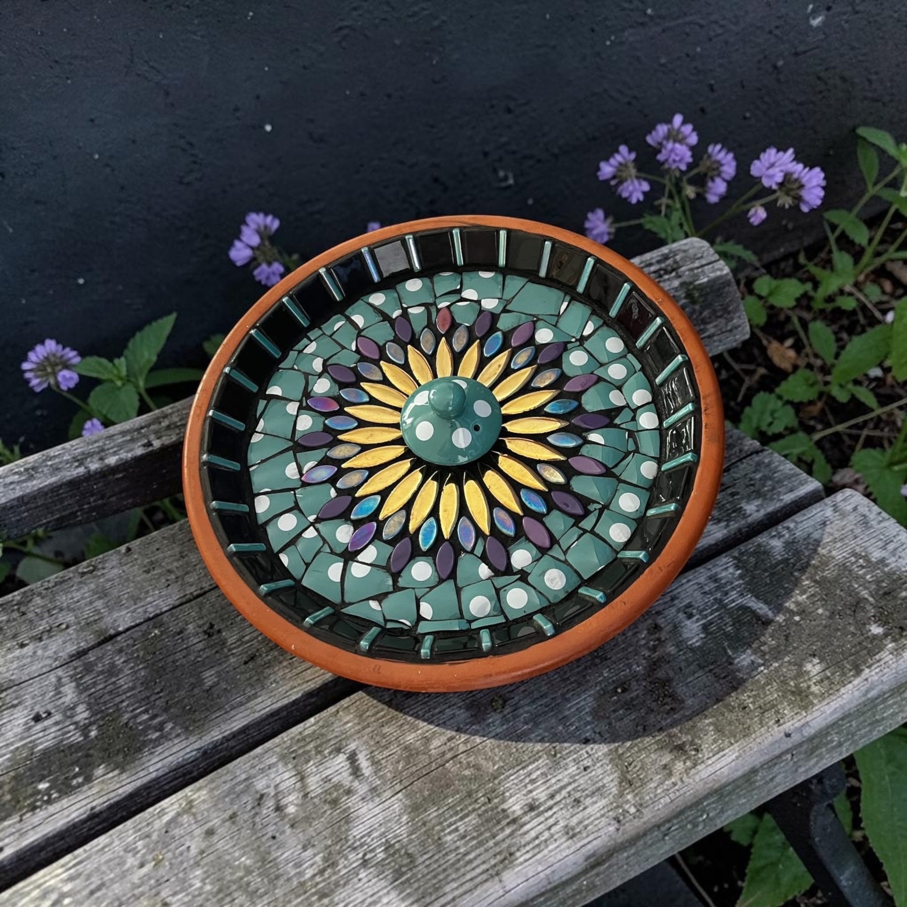 Mosaic Bee Bath.