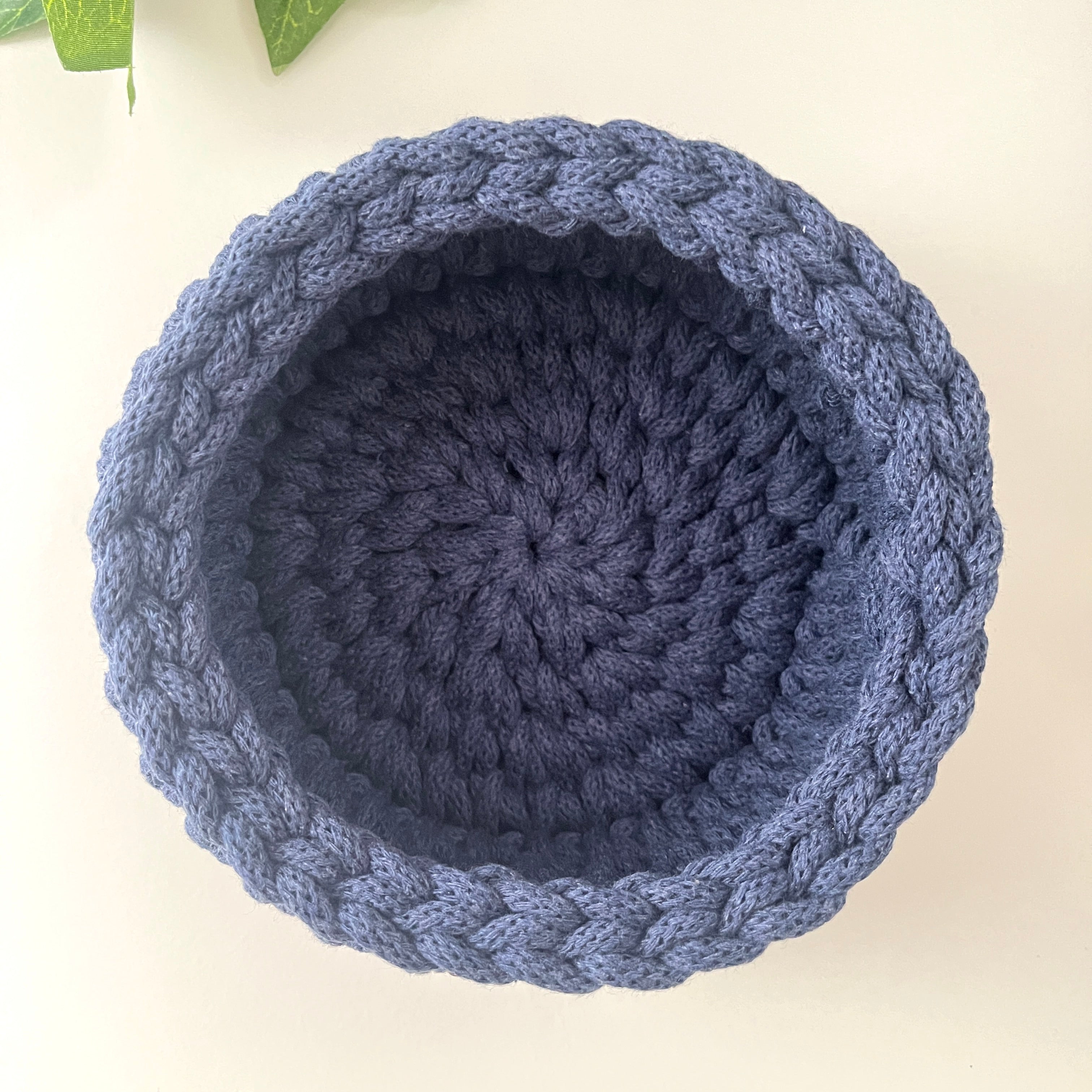Small crochet basket - colour Denim
