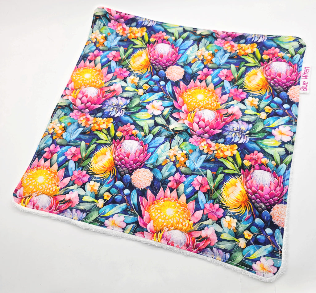 Australian Native wildflower Design Wash Cloth Gift Sets