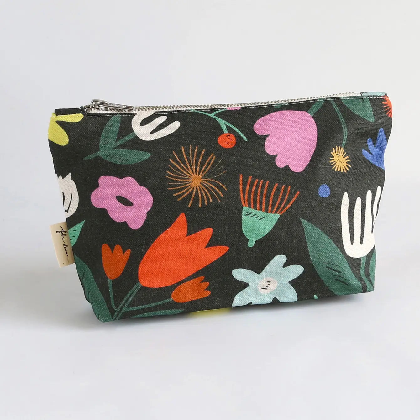 Handmade Make-up, Travel, Fabric Zip Purse - Floral Pop