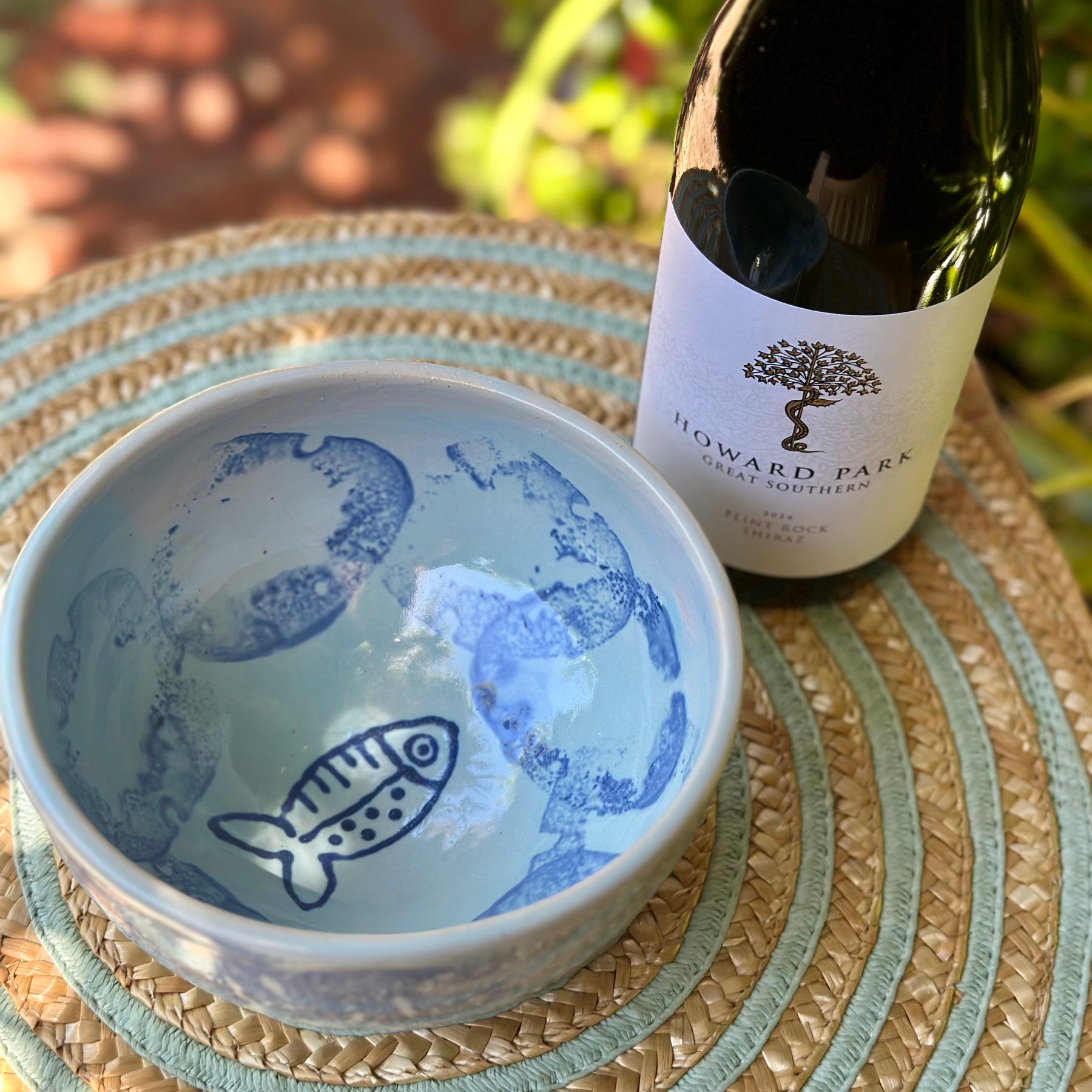 Fish Bowl | Handmade Blue Ceramic Pasta & Salad Bowl