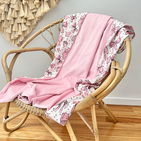 Pink bows Snuggie blanket