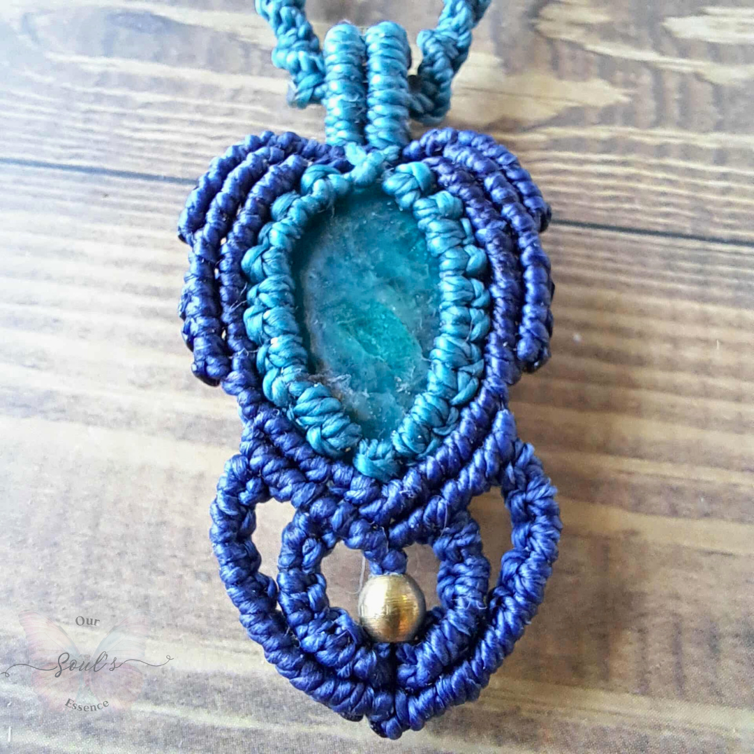 Blue Apatite Micromacrame Necklace