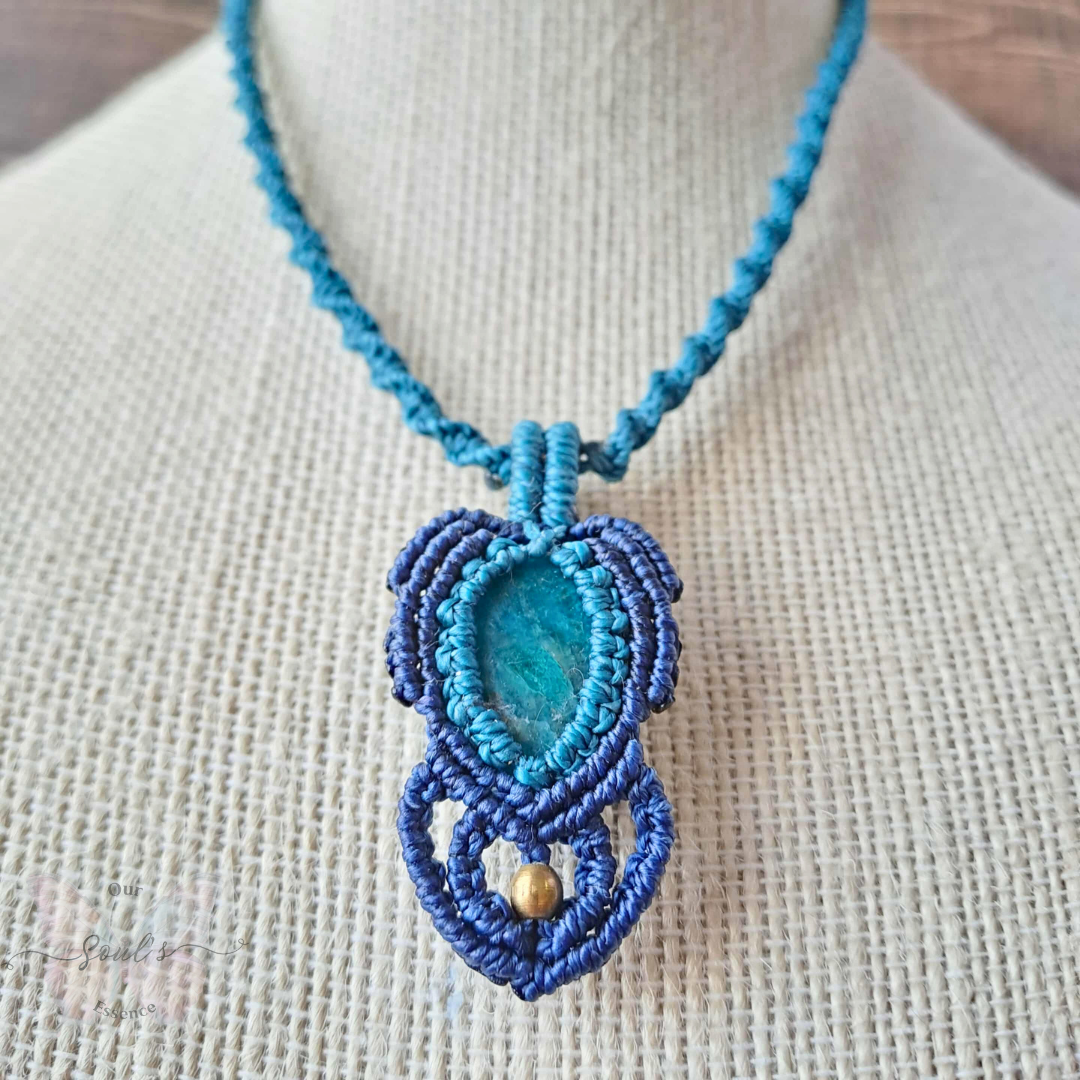 Blue Apatite Micromacrame Necklace