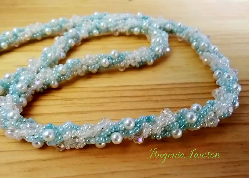 Sparkly Blue beadwoven necklace