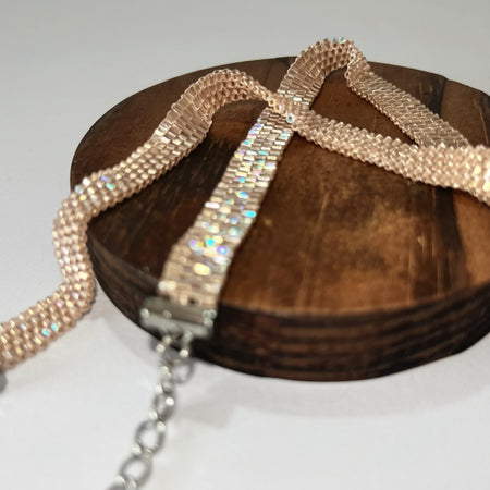 SHINE BRIGHT Necklace | beaded choker | nude beige color