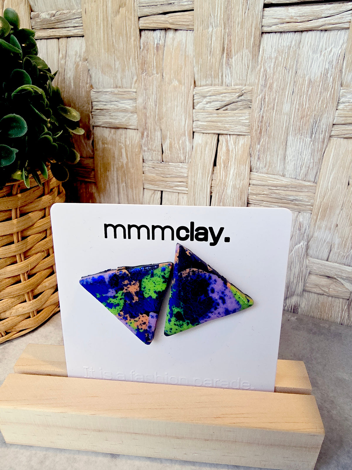 Triangle Terrazzo Polymer Clay Studs