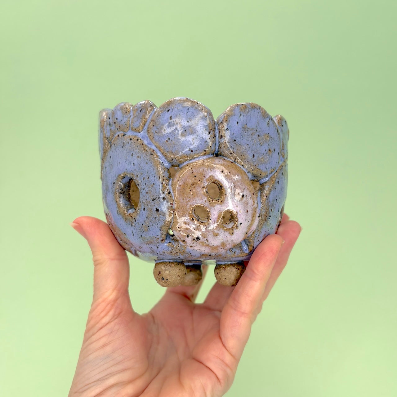 Ceramic orchid pot – circles design