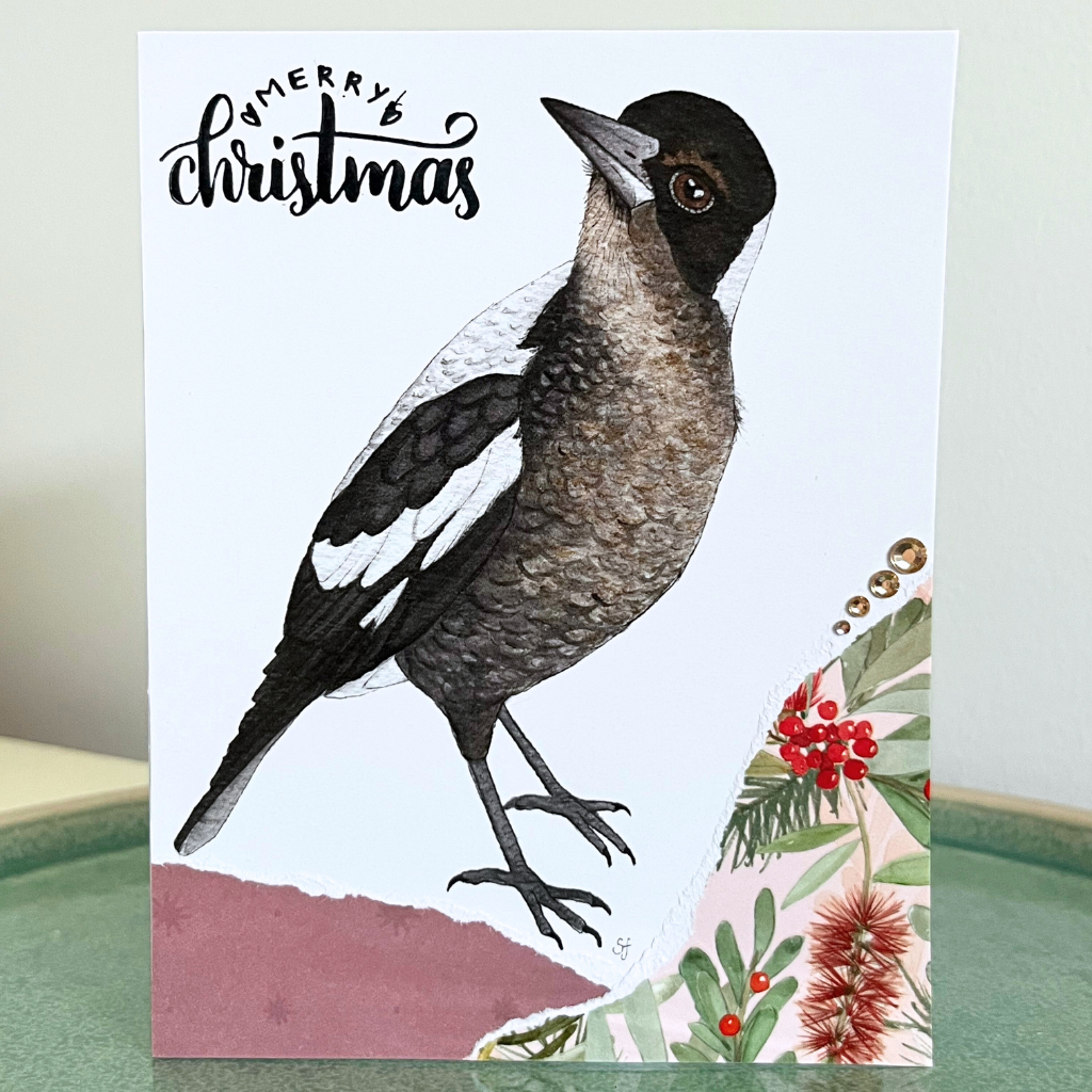 Christmas card - magpies & more Aussie birds (choice of options)