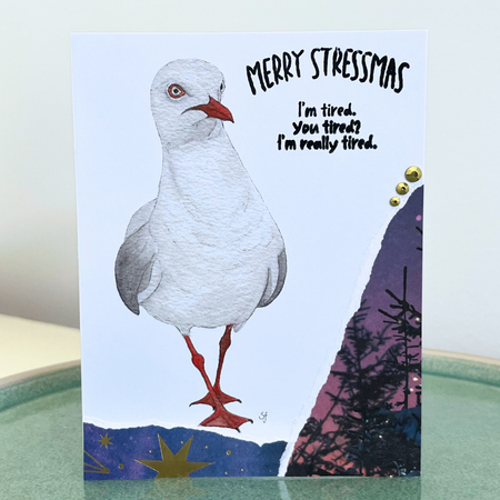 Christmas card - seagulls and cockatoos (choice of options)