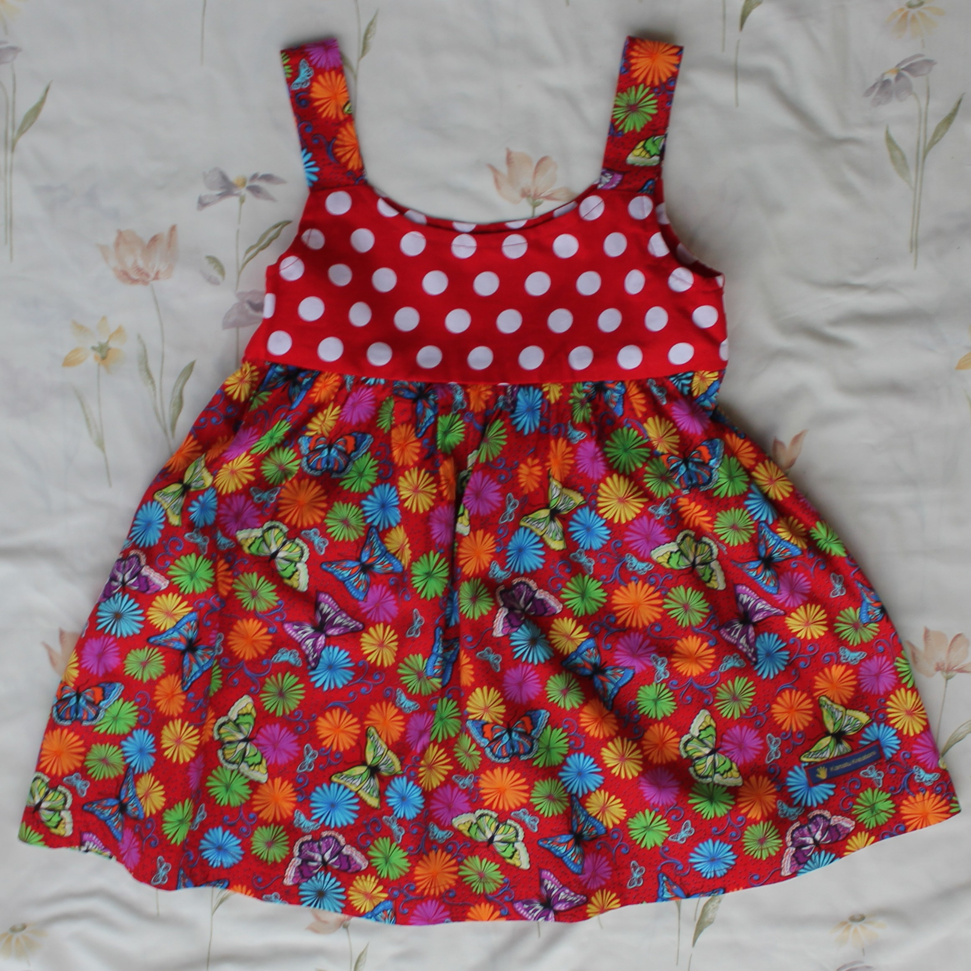 Girls Dress Size 5,Polkadots/Butteflies Floral.