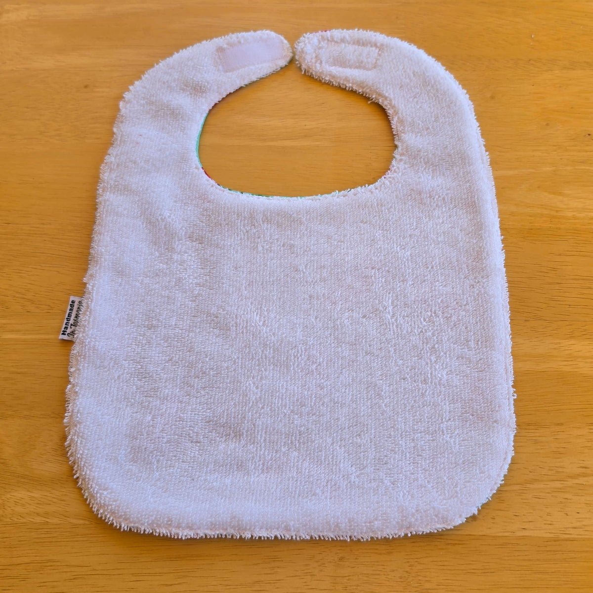 Handmade Baby Bib – Red Cherries on the Prettiest Green