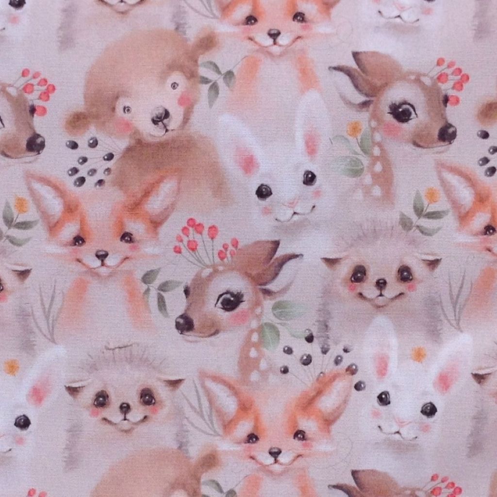 Child's Cushion Cover: Woodland animal print design. Nursery Decor