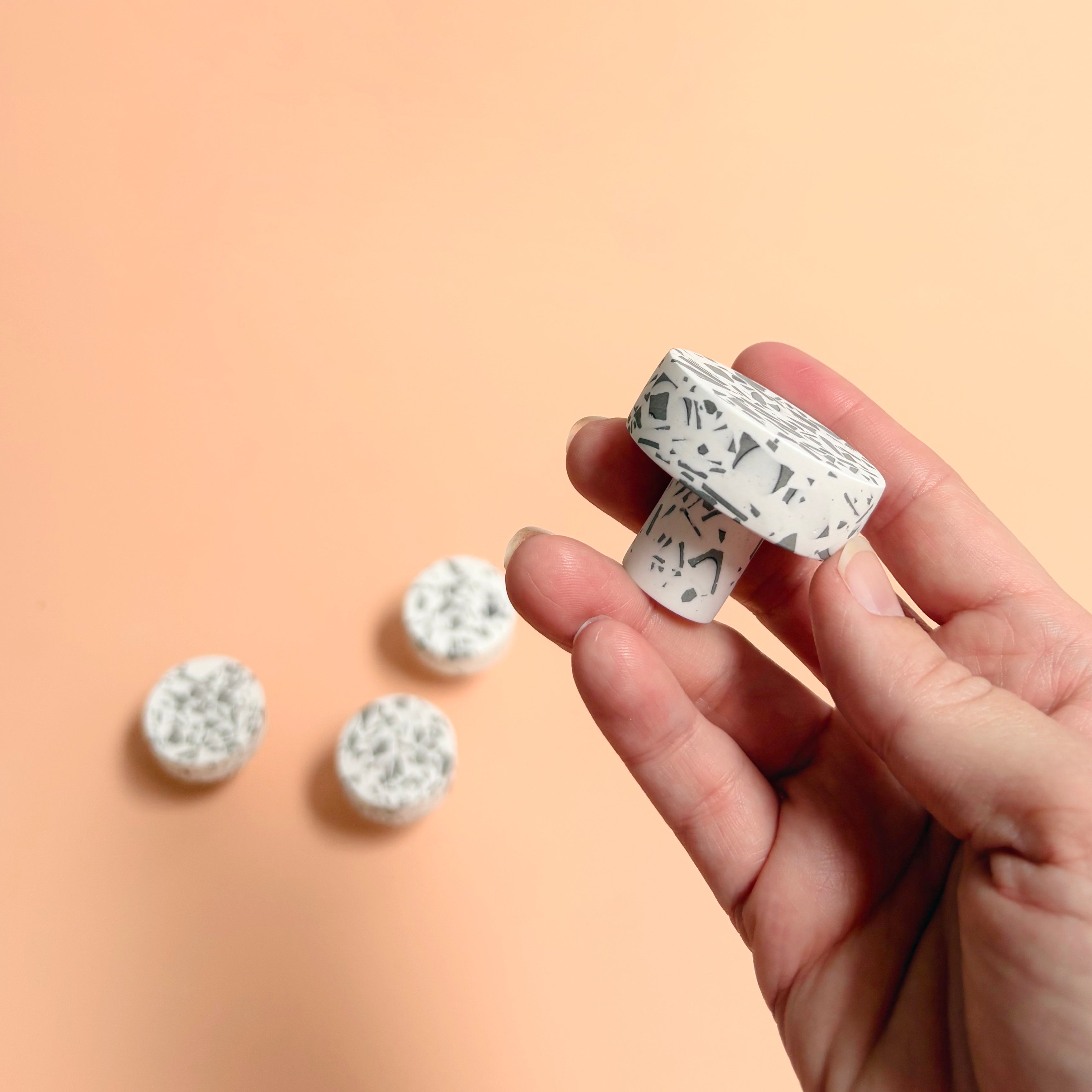 Black & White terrazzo knobs