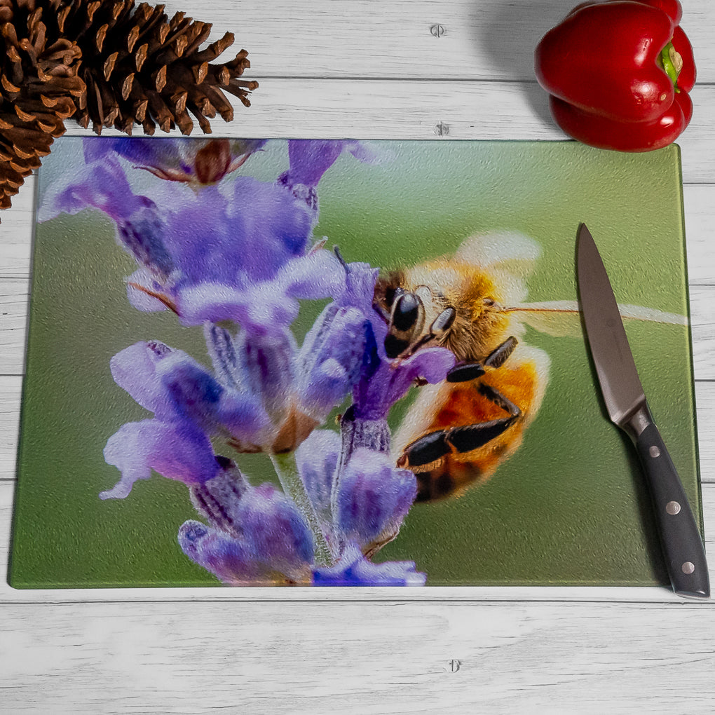 Tempered Glass Chopping Boards - Bees and Lavender