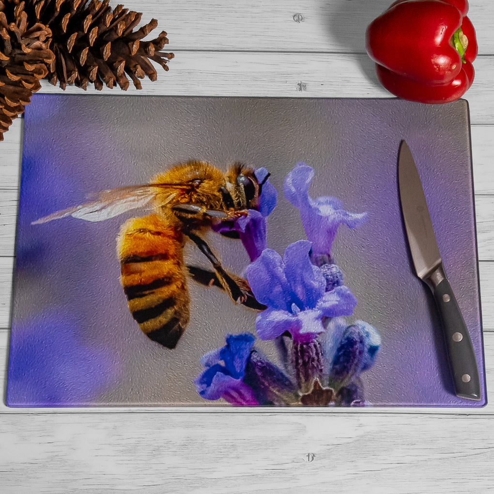 Tempered Glass Chopping Boards - Bees and Lavender