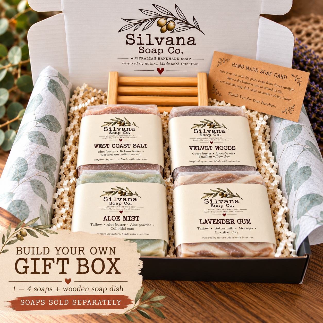 Make it a gift Box | Add Gift Packaging & Wooden Soap Dish