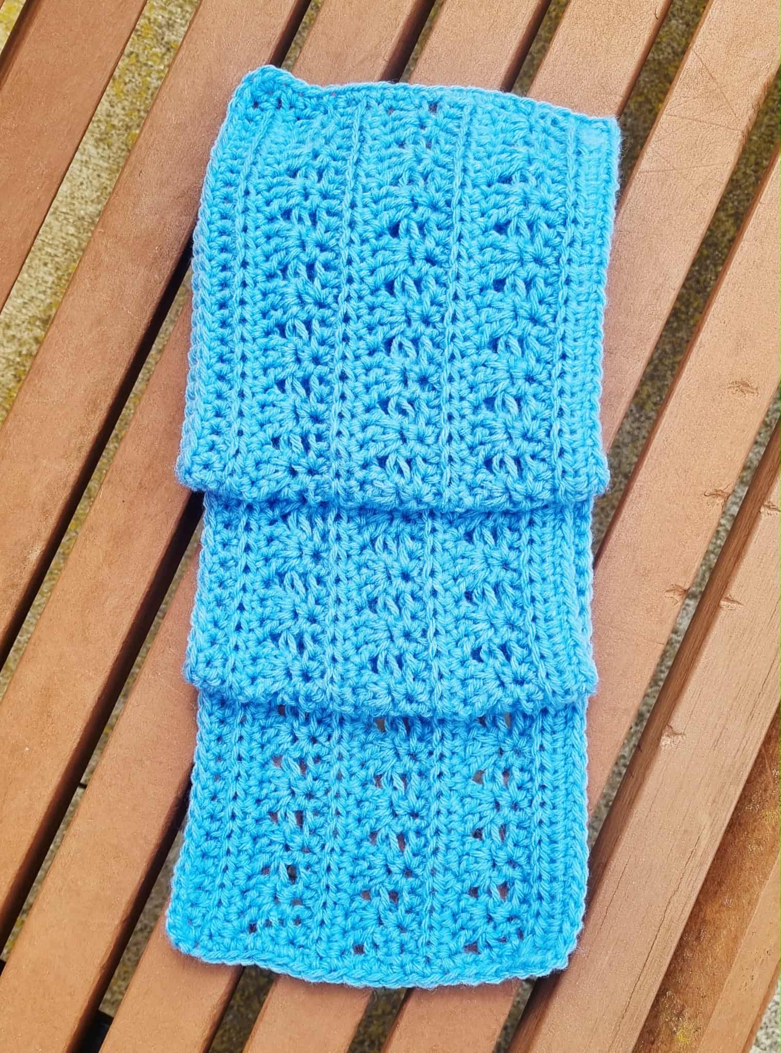 Crochet Blended Lines Scarf | Handmade Adult Scarf | Aqua