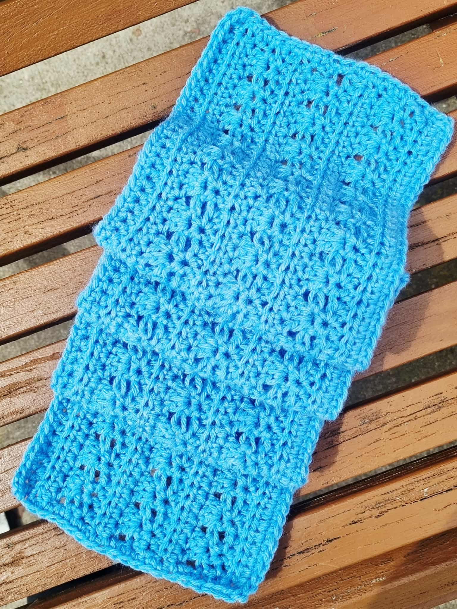 Crochet Blended Lines Scarf | Handmade Adult Scarf | Aqua