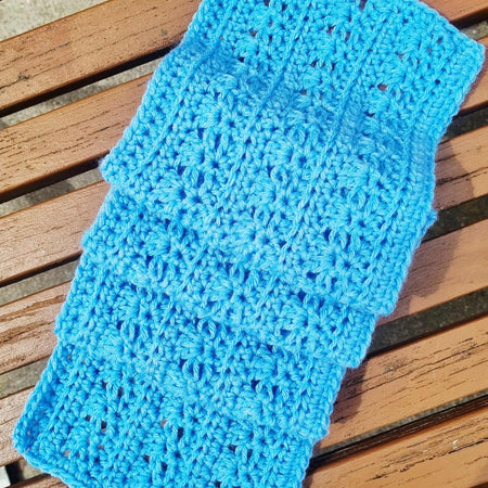 Crochet Blended Lines Scarf | Handmade Adult Scarf | Aqua