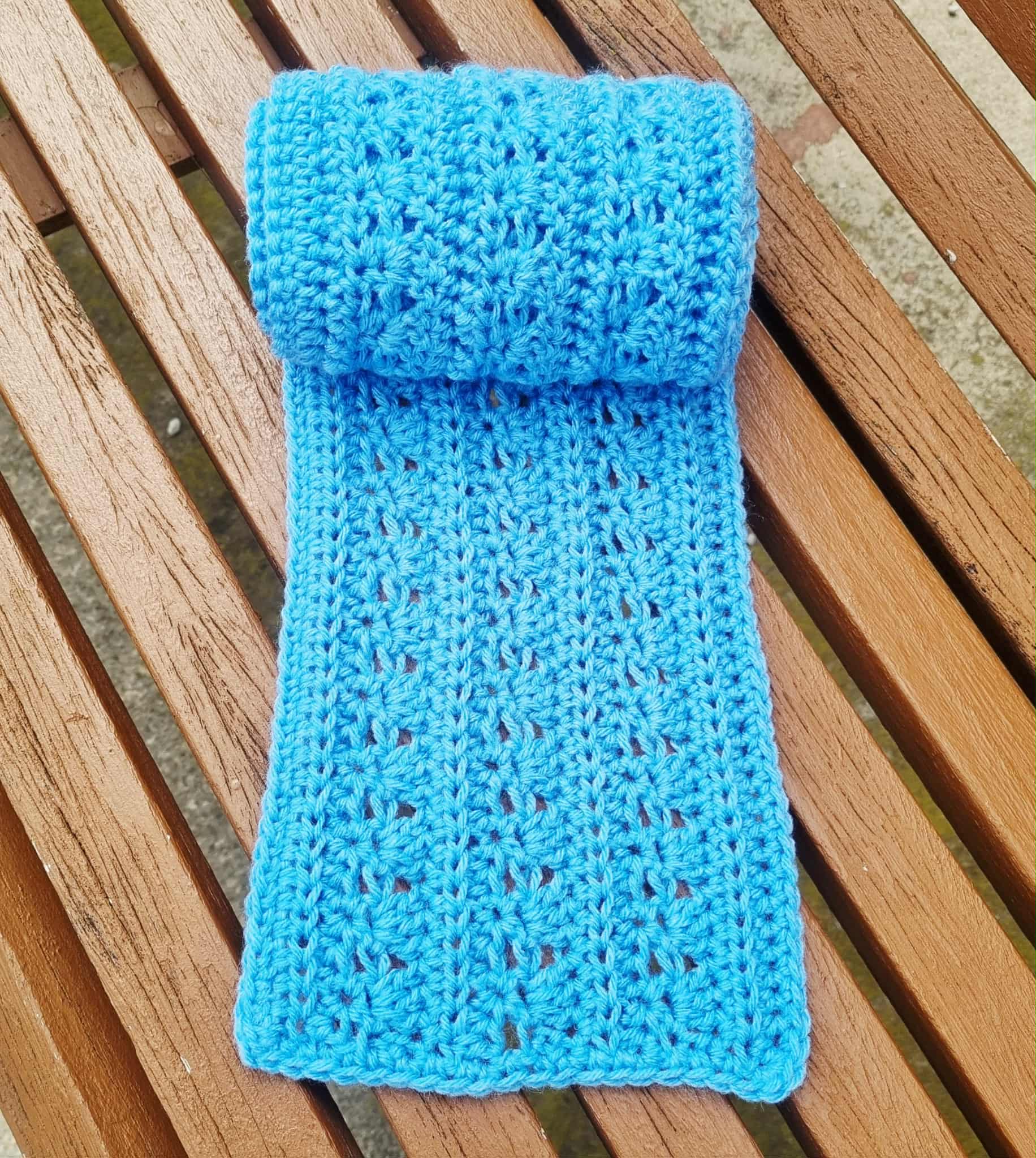 Crochet Blended Lines Scarf | Handmade Adult Scarf | Aqua