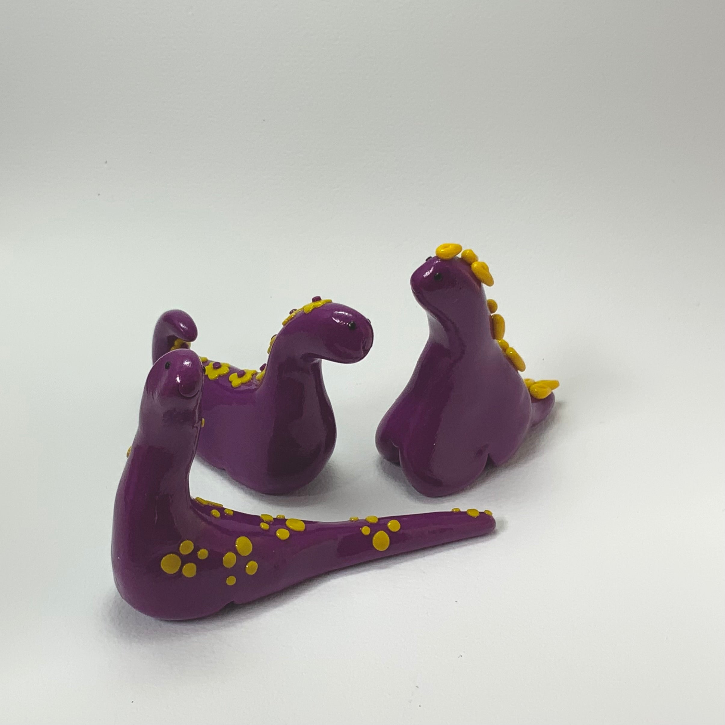 TINY TERRORS DINO TRIO – Handmade Polymer Clay Mini Dino Figurines – Cute Desk Decor - Choose Your Favourite Set