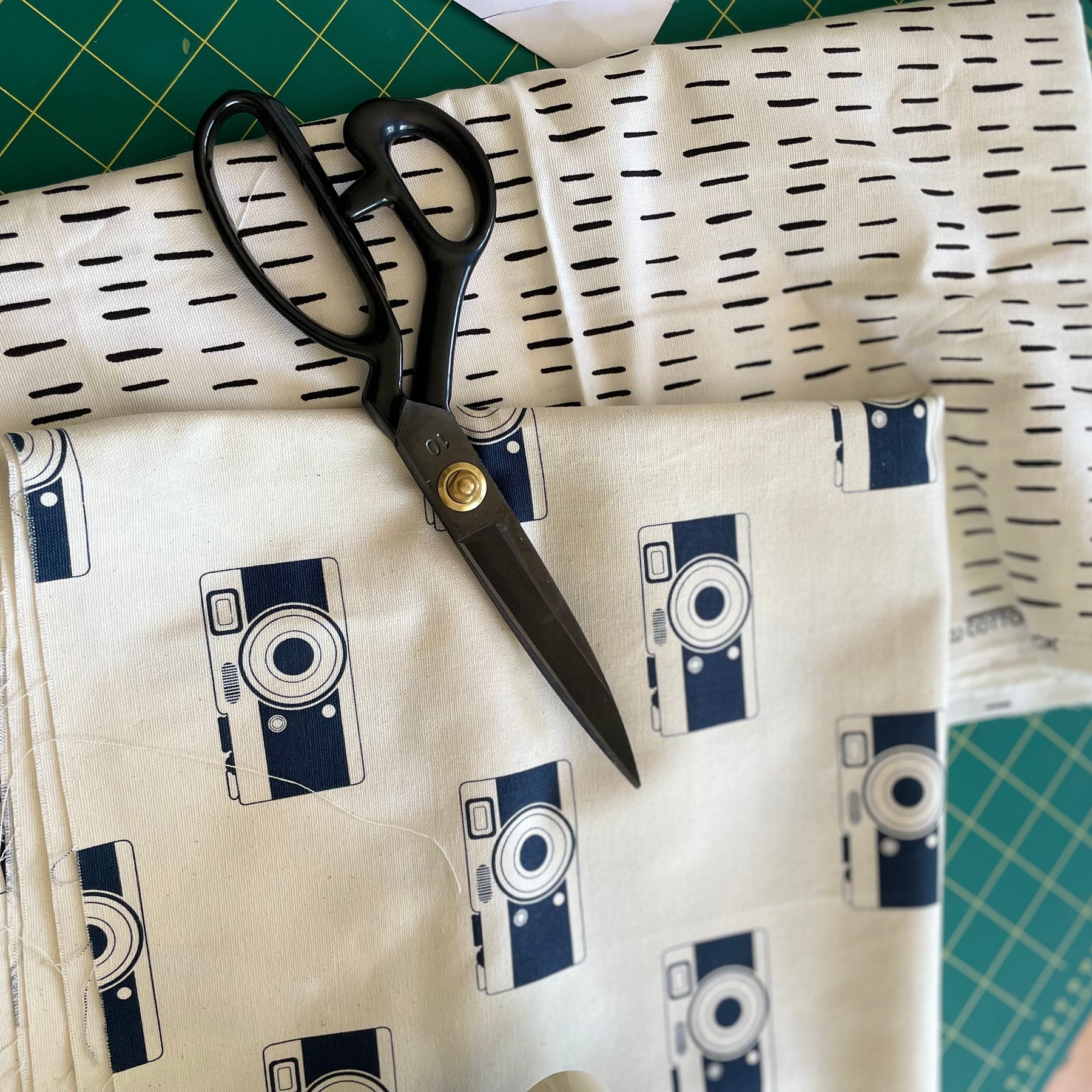 Retro Camera Print Tote Bag, Upcycled