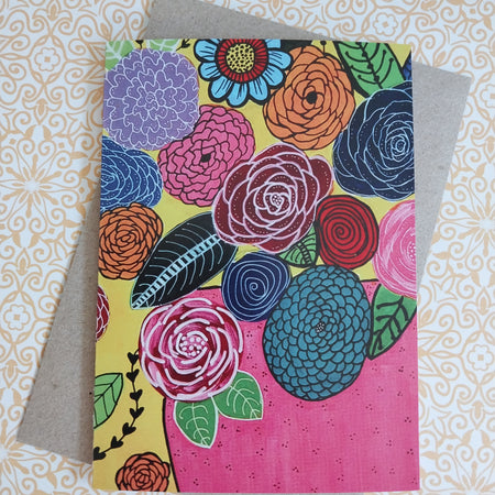 Spring Flowers Blank Greeting Card