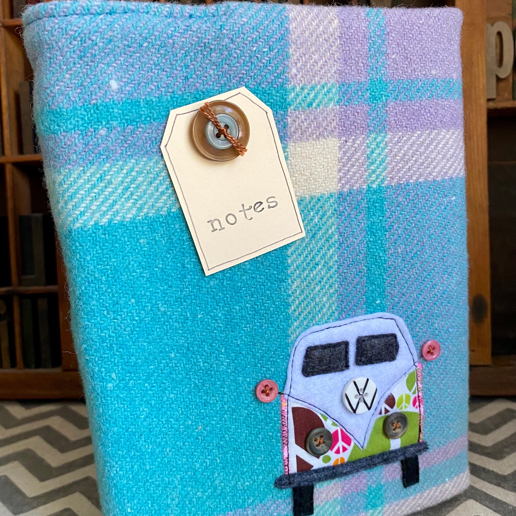 A5 Upcycled Notebook Kombi - Blue purple