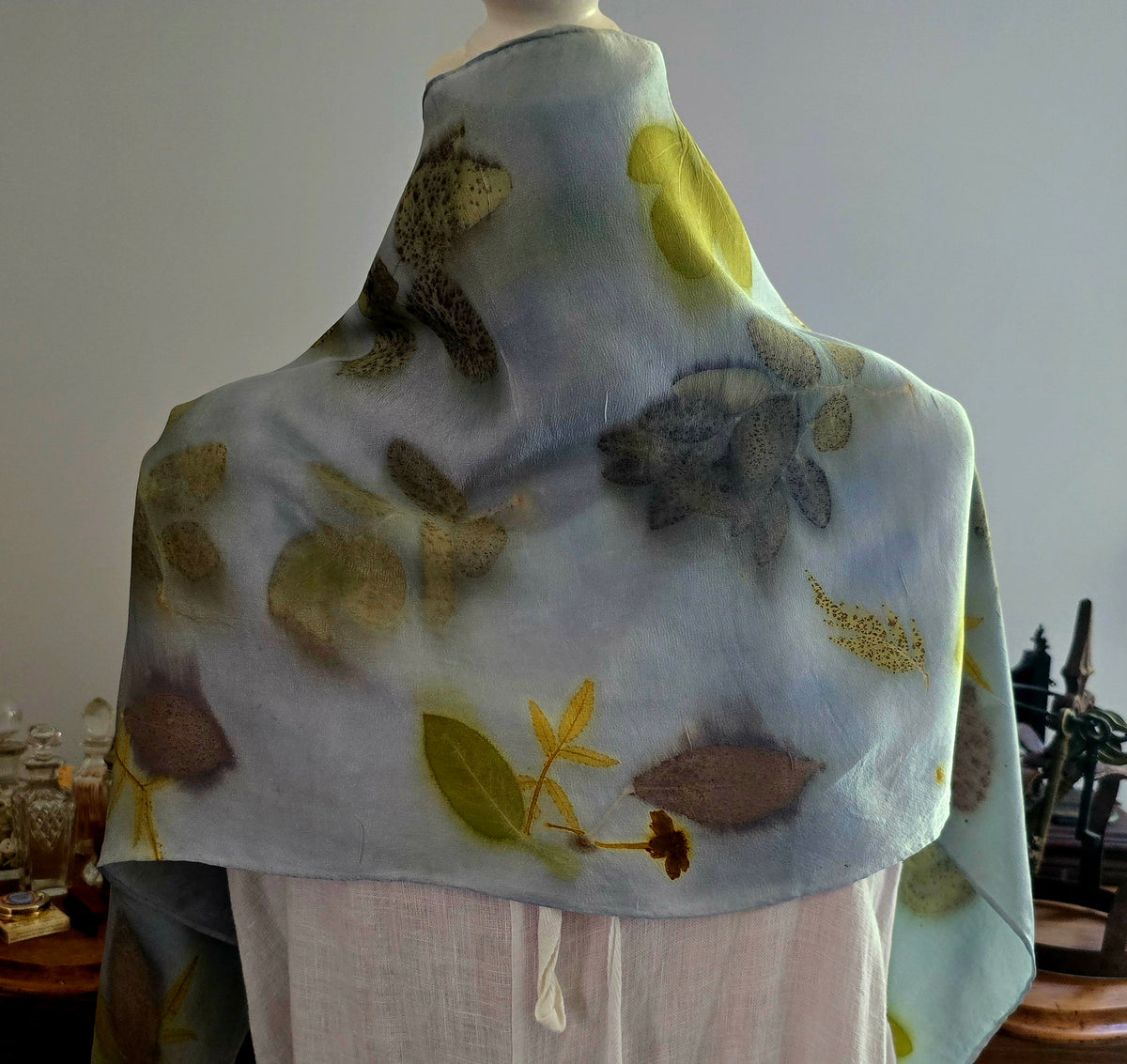 Mist & Memory – Botanical Luxurious Pure Silk Scarf