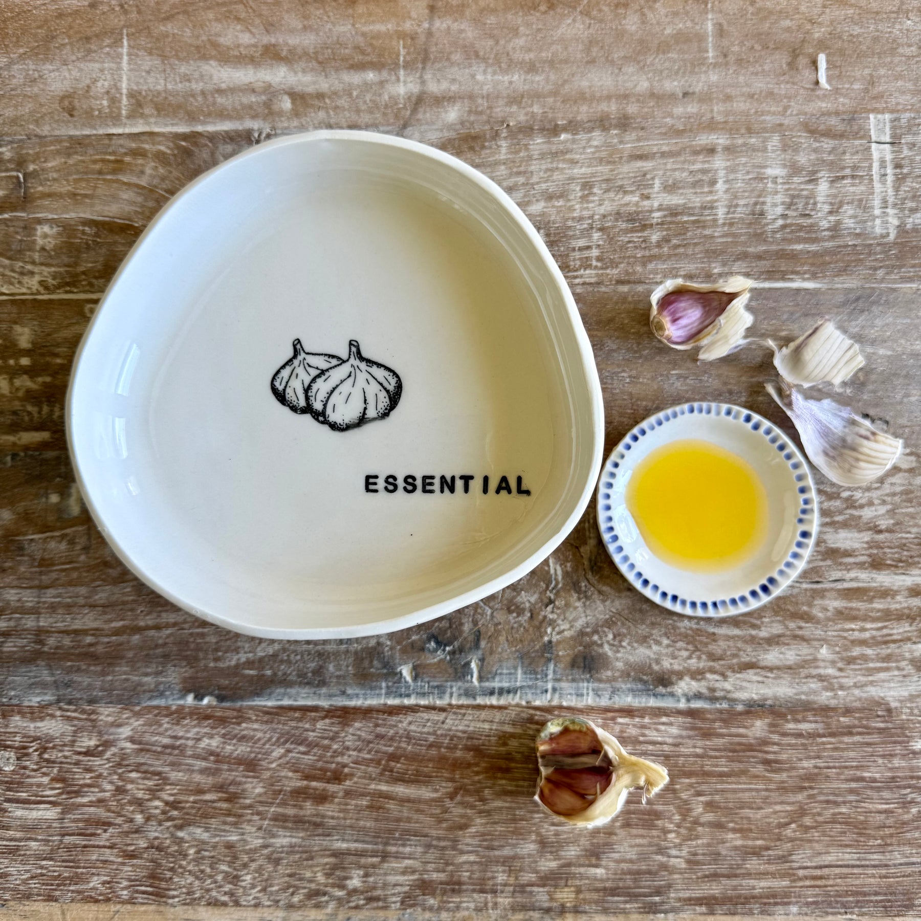 Handmade Porcelain Nesting Plates - Gathered Vegetable Collection
