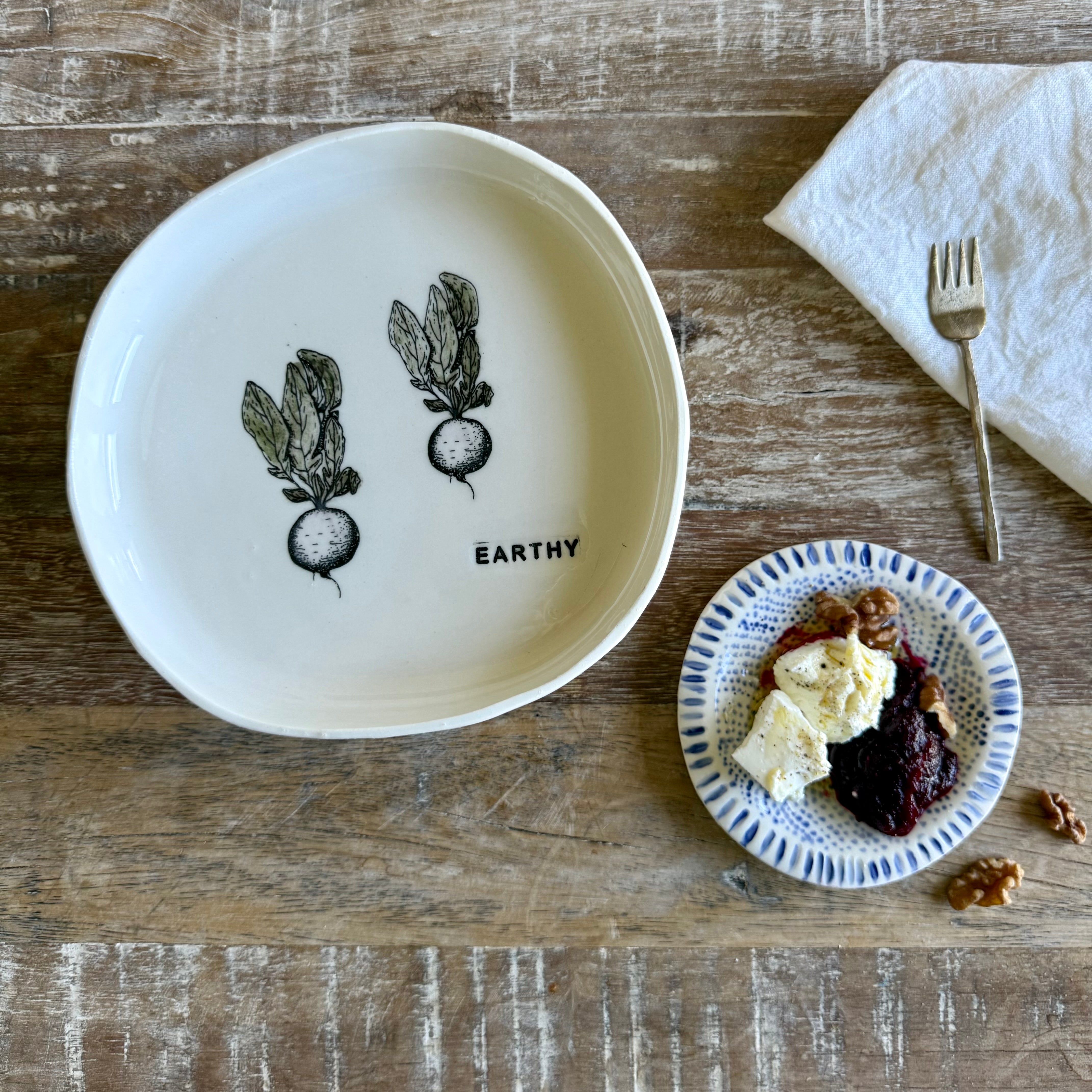 Handmade Porcelain Nesting Plates - Gathered Vegetable Collection