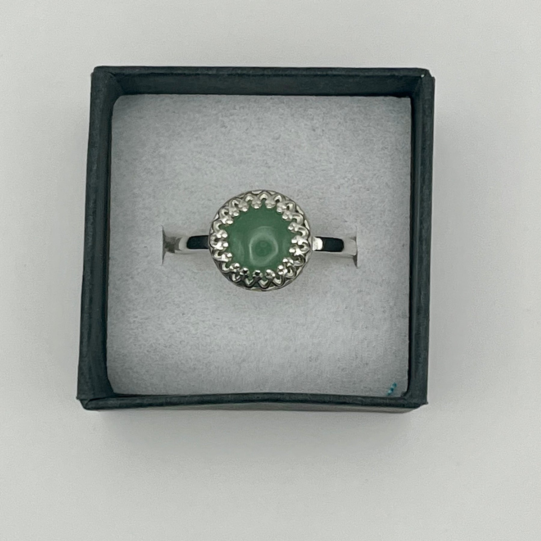 Green Adenturine Solid 925 Silver Ring