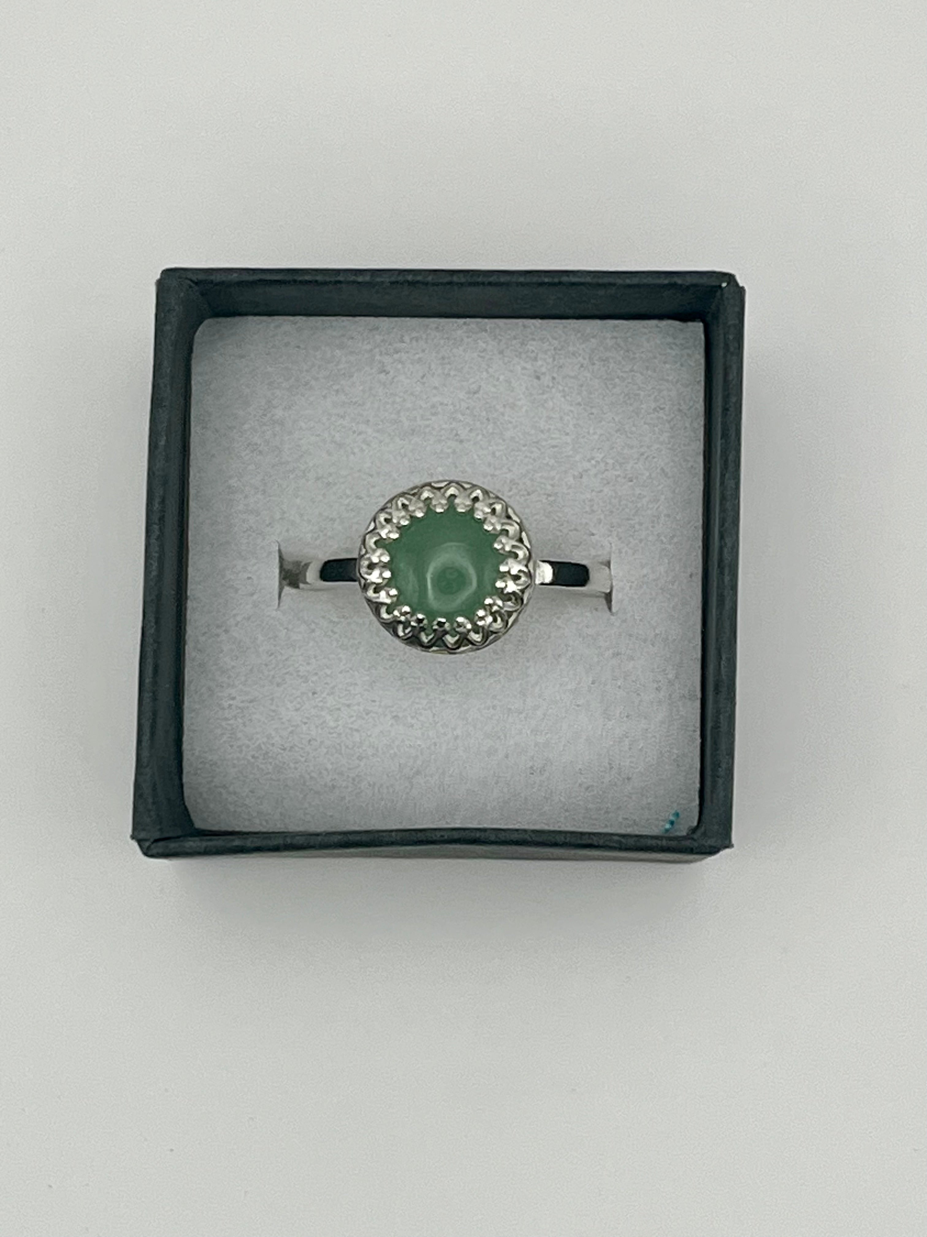 Green Adenturine Solid 925 Silver Ring