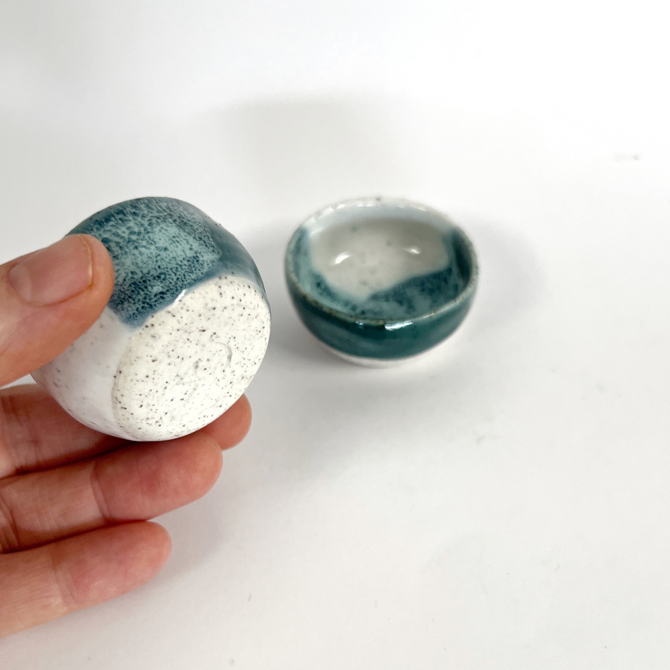 'Drift' Petite wheel-thrown bowl in seafoam glaze