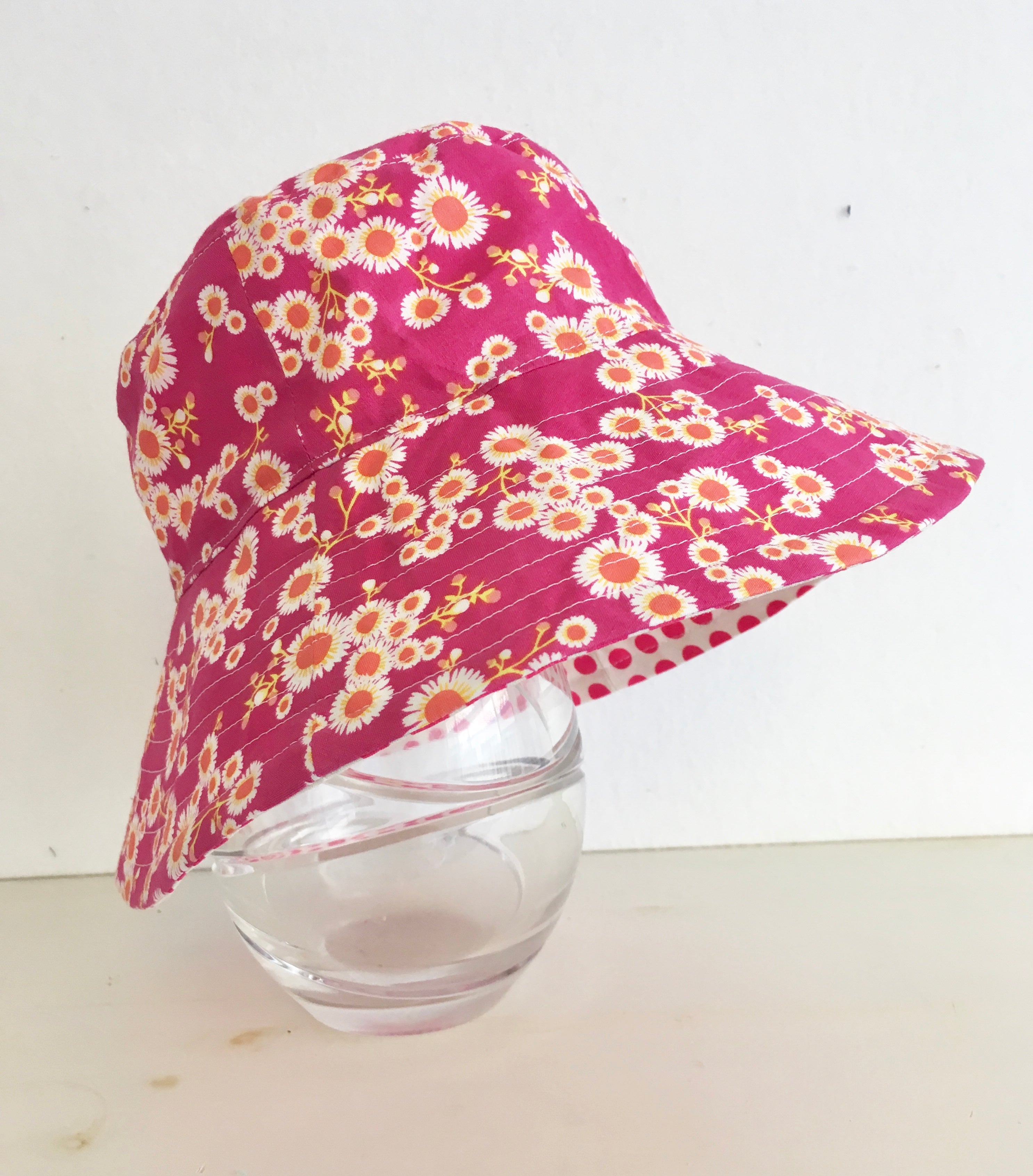 Ready to post- Extra small size wide brim hats with chin strap- reduced price