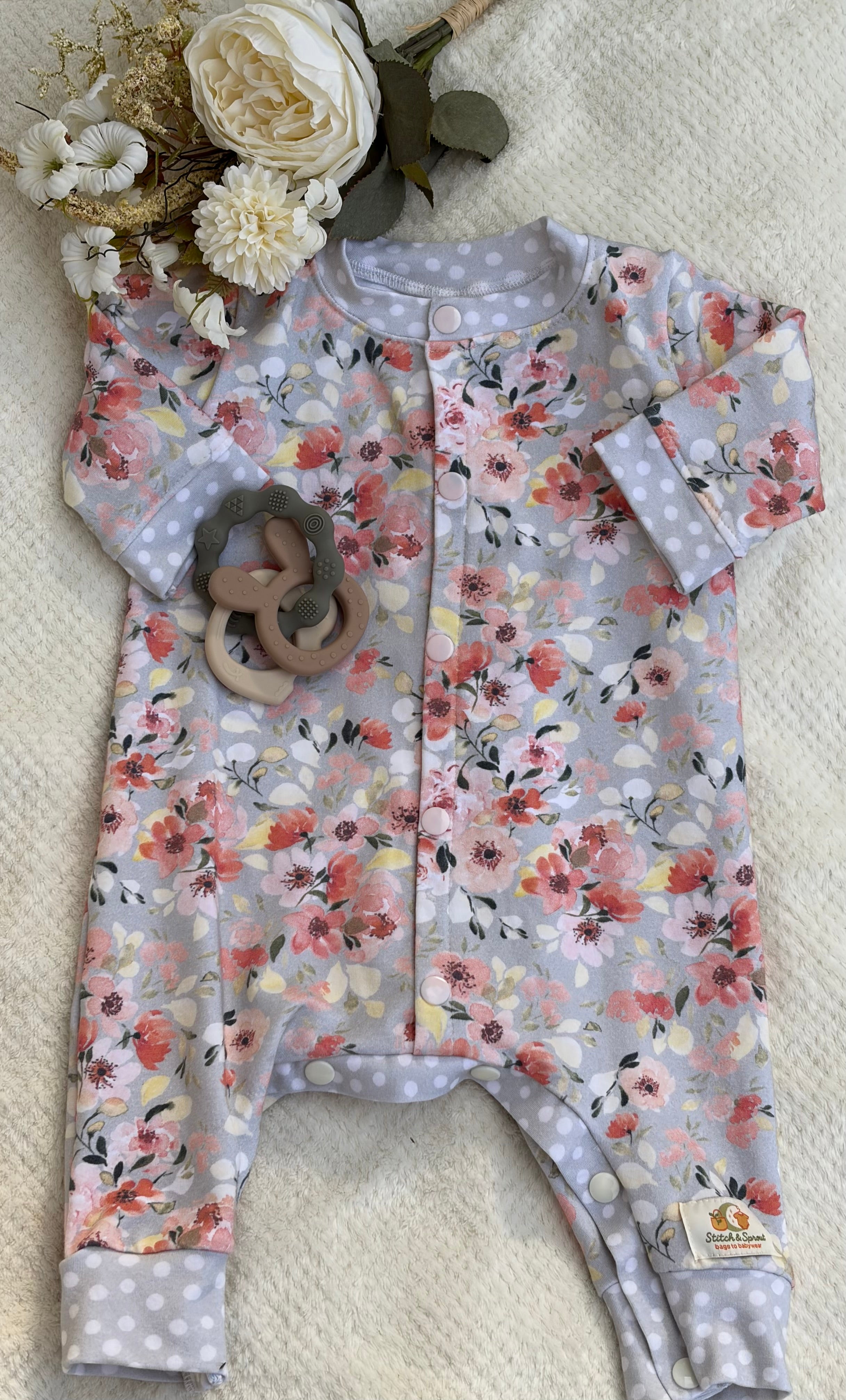 VINTAGE FLORAL ROMPER 12-18 months