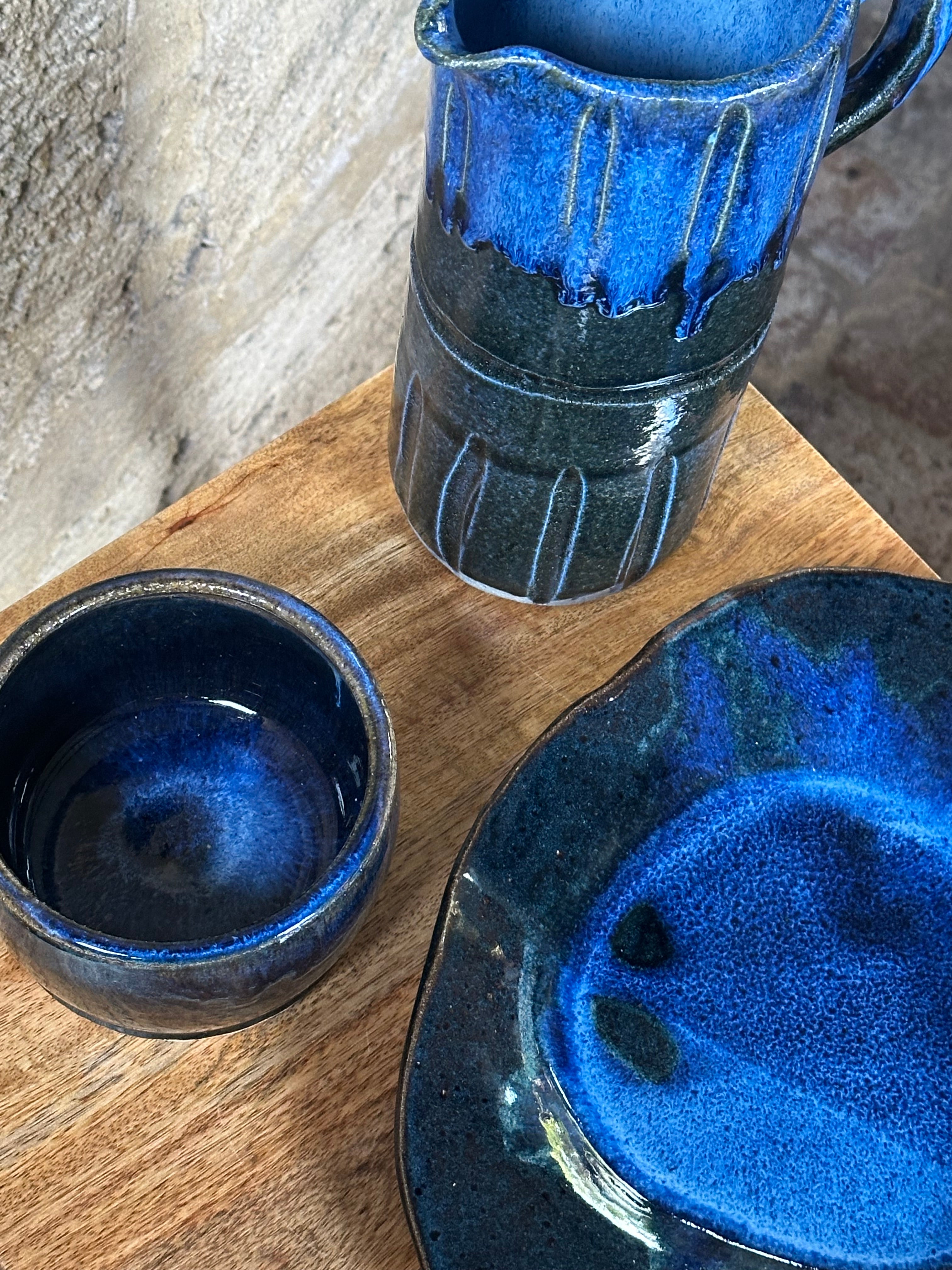 Table Vessel | Handmade Ceramic Wine Bottle Holder | Ocean Eyes
