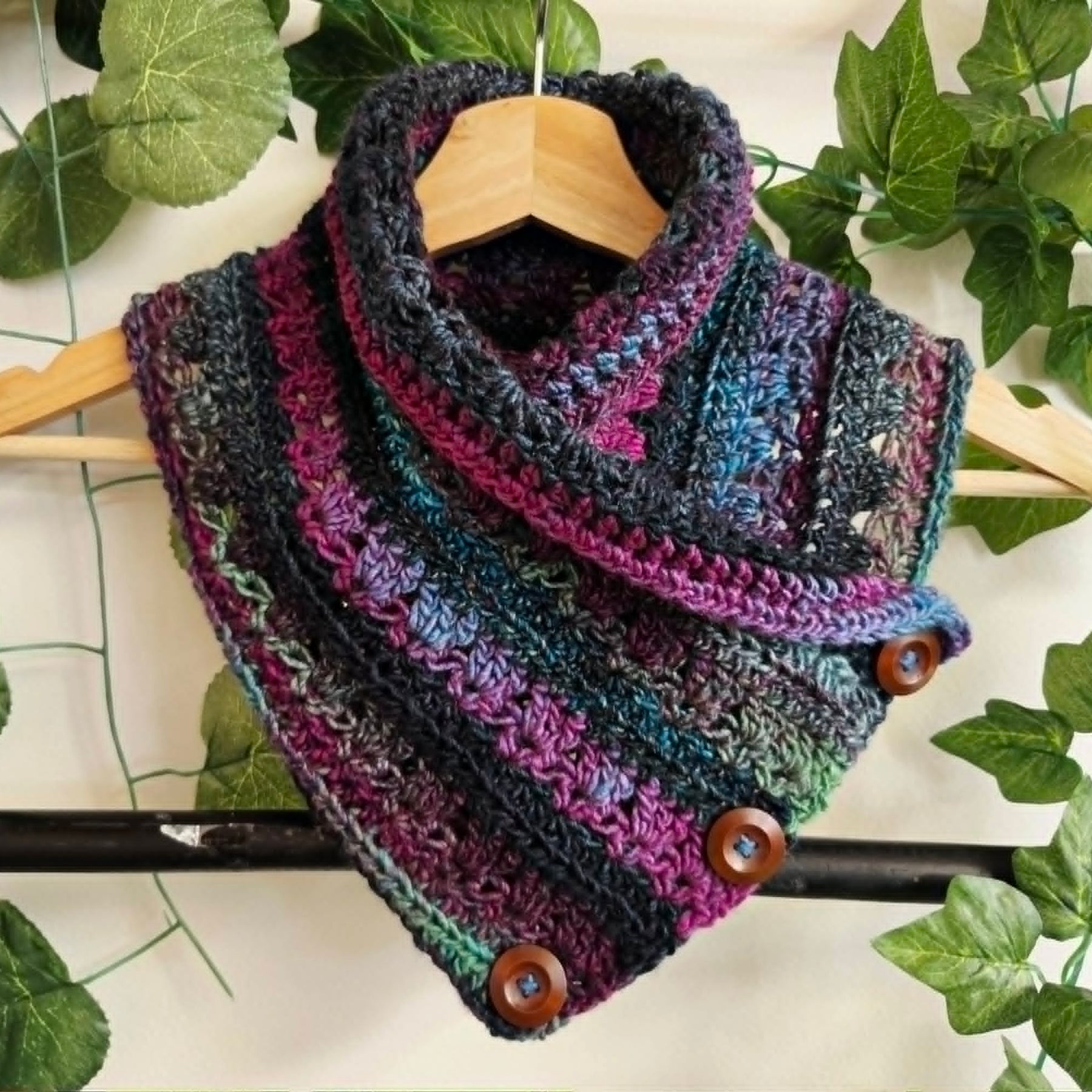 Handmade Crochet Neckwarmer | Pink | Green | Adult