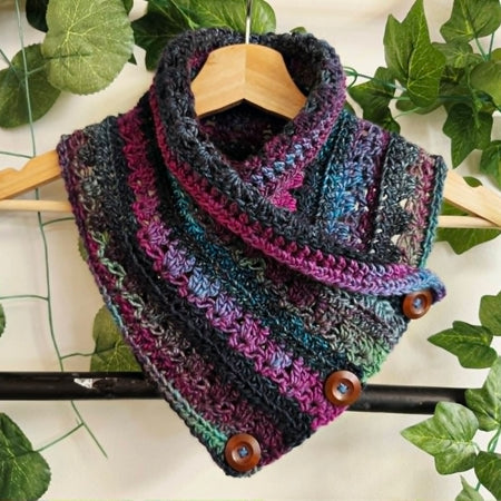 Handmade Crochet Neckwarmer | Pink | Green | Adult