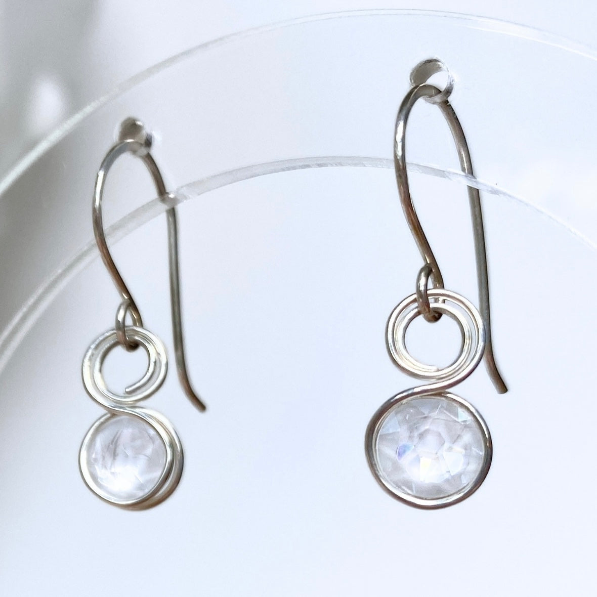 Birthstone crystal dangle earrings | Sterling silver | Multiple options