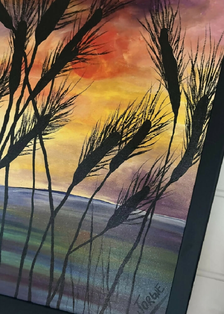 Acrylic painting , titled~ Sand Dune Grass
