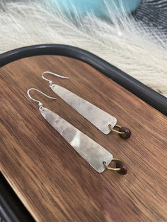 Silver Drop Bead Earrings